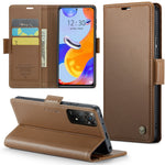 For Xiaomi Redmi Note 11 Pro 4G (Mediatek) / Note 11 Pro 5G (Qualcomm) / Note 12 Pro 4G Leather Case CASEME 023 RFID Blocking 3 Card Slot