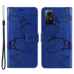 Xiaomi Redmi Note 12S 4G / Note 11 4G (Qualcomm) / Note 11S 4G Plånboksfodral Läderfodral med Blommig Fjärilstryck och Stativ