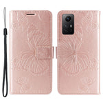 Xiaomi Redmi Note 12S 4G / Note 11 4G (Qualcomm) / Note 11S 4G Plånboksfodral Läderfodral med Blommig Fjärilstryck och Stativ
