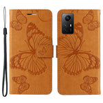 Xiaomi Redmi Note 12S 4G / Note 11 4G (Qualcomm) / Note 11S 4G Plånboksfodral Läderfodral med Blommig Fjärilstryck och Stativ