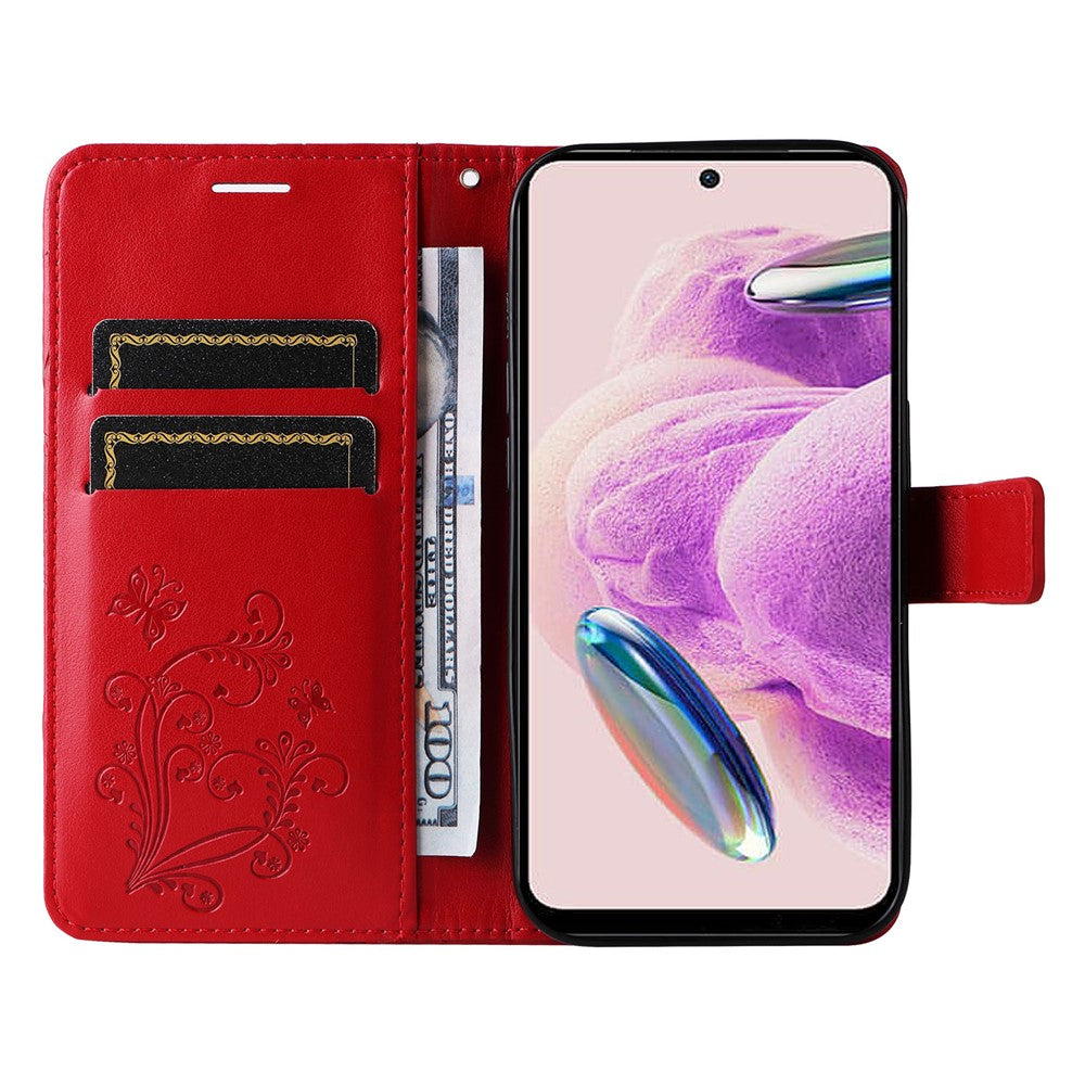 For Xiaomi Redmi Note 12S 4G / Note 11 4G (Qualcomm) / Note 11S 4G Wallet Case Floral Butterfly Imprinted Leather Phone Cover Stand