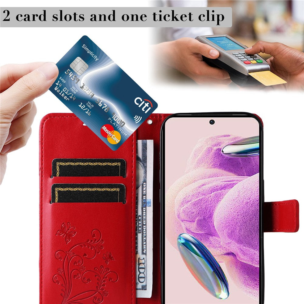 For Xiaomi Redmi Note 12S 4G / Note 11 4G (Qualcomm) / Note 11S 4G Wallet Case Floral Butterfly Imprinted Leather Phone Cover Stand
