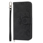 Flower Imprinted Phone Case for Huawei nova 11 Pro Skin-Touch Phone Shell Anti-Drop PU Leather Wallet Cover with Strap