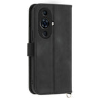 Blompräglat mobilskal till Huawei nova 11 Pro Skin-Touch-mobilskal Fallskyddande PU-läderplånbok med rem