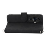 Flower Imprinted Phone Case for Huawei nova 11 Pro Skin-Touch Phone Shell Anti-Drop PU Leather Wallet Cover with Strap