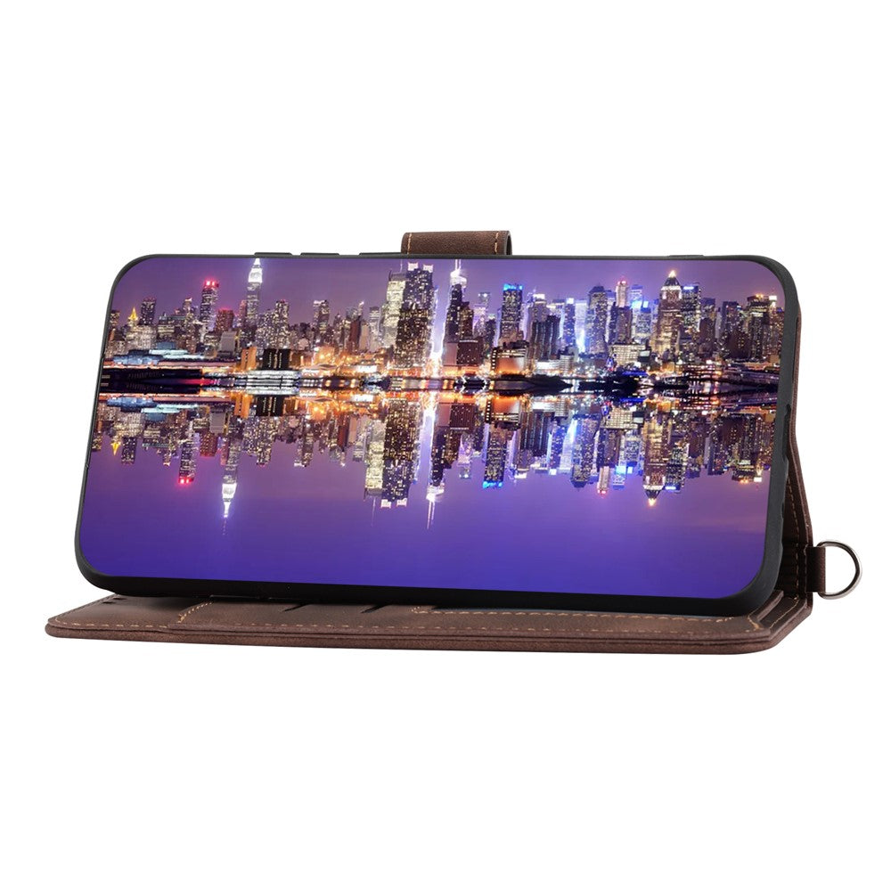 For Samsung Galaxy M54 5G / F54 5G Wallet Phone Case Flower Imprinted Skin-Touch Leather Cover with Strap