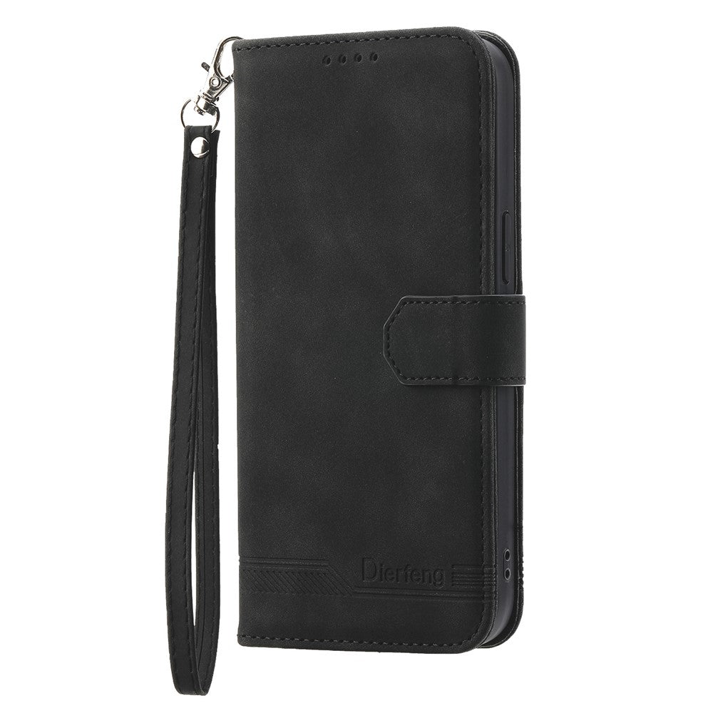 DIERFENG DF-03 for Xiaomi Redmi Note 12S 4G Leather Wallet Stand Phone Case Lines Imprinted Phone Cover