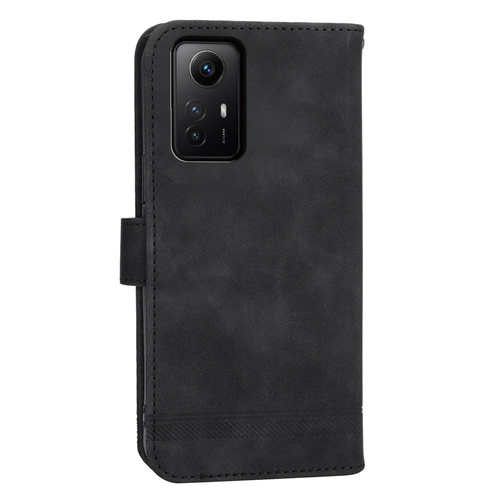 DIERFENG DF-03 for Xiaomi Redmi Note 12S 4G Leather Wallet Stand Phone Case Lines Imprinted Phone Cover