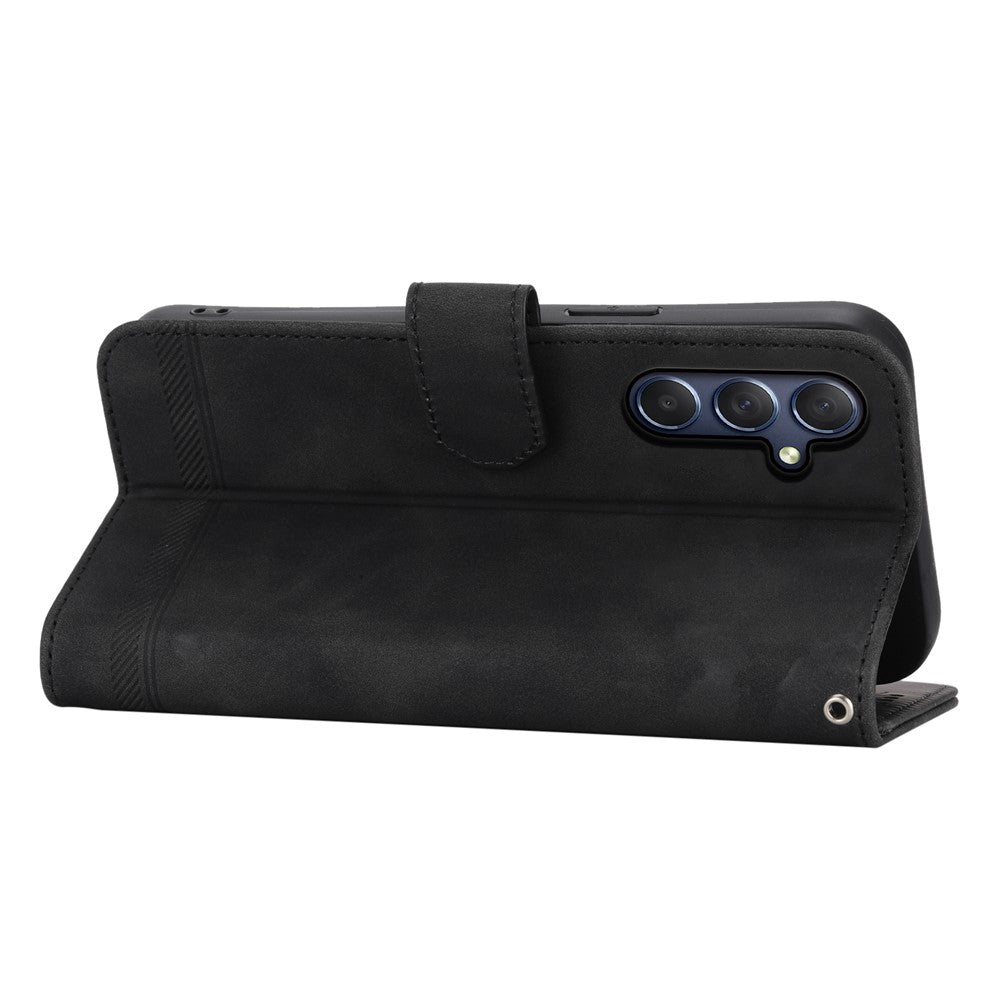 DIERFENG DF-03 for Samsung Galaxy M54 5G / F54 5G Phone Case Lines Imprinted Leather Wallet Stand Cover