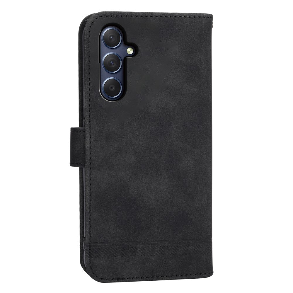 DIERFENG DF-03 for Samsung Galaxy M54 5G / F54 5G Phone Case Lines Imprinted Leather Wallet Stand Cover