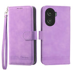 DIERFENG DF-03 for Honor X40i 5G Leather Phone Case Lines Imprinted Flip Stand Wallet Cover