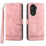 DIERFENG DF-03 for Honor X40i 5G Leather Phone Case Lines Imprinted Flip Stand Wallet Cover
