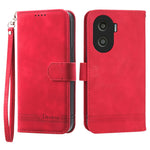 DIERFENG DF-03 for Honor X40i 5G Leather Phone Case Lines Imprinted Flip Stand Wallet Cover