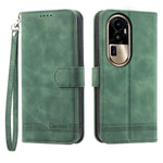 DIERFENG DF-03 Phone Cover for Oppo Reno10 Pro+ 5G , Lines Imprinted PU Leather Wallet Flip Stand Case