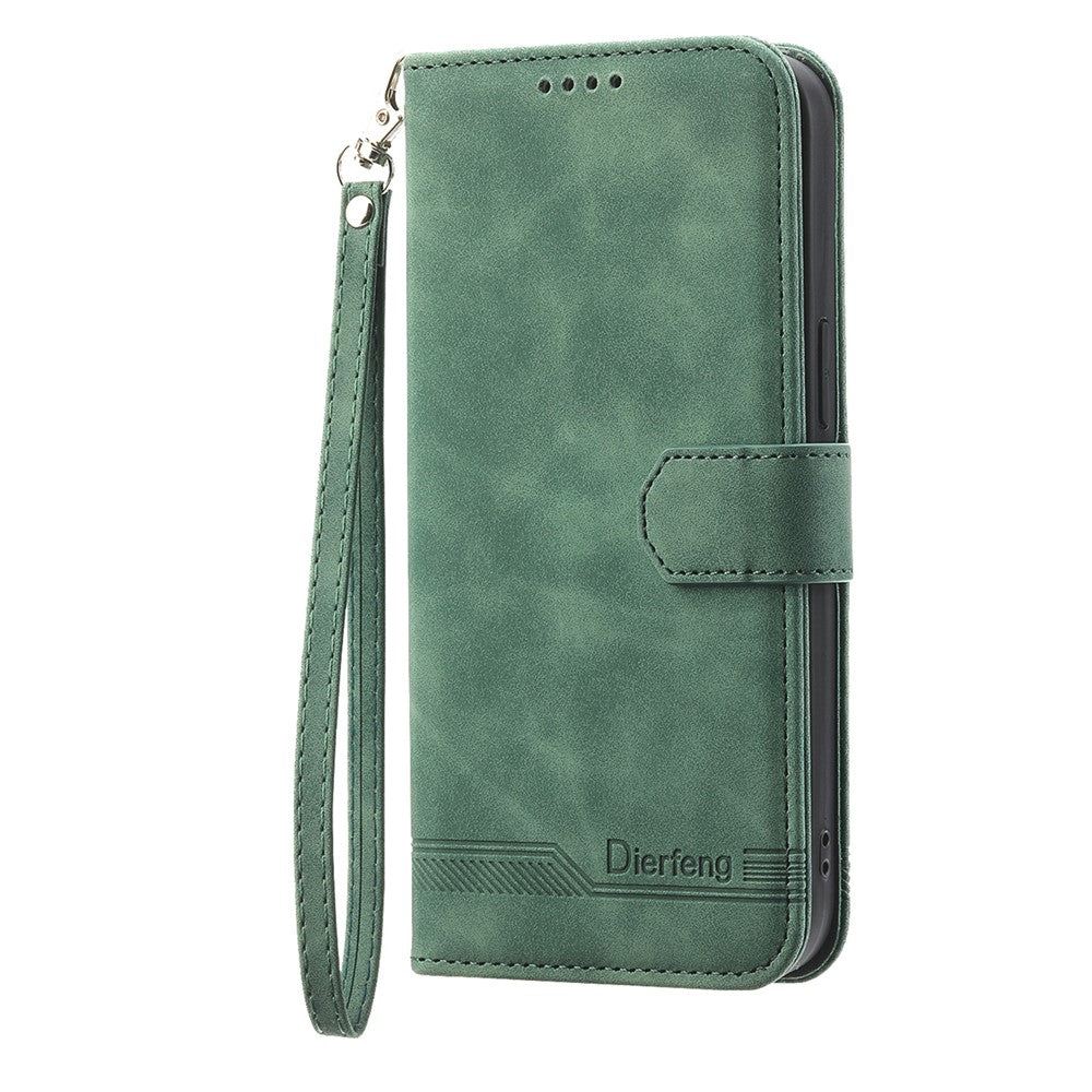 DIERFENG DF-03 Phone Cover for Oppo Reno10 Pro+ 5G , Lines Imprinted PU Leather Wallet Flip Stand Case