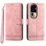 DIERFENG DF-03 Phone Cover for Oppo Reno10 Pro+ 5G , Lines Imprinted PU Leather Wallet Flip Stand Case