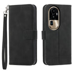 DIERFENG DF-03 Phone Cover for Oppo Reno10 Pro+ 5G , Lines Imprinted PU Leather Wallet Flip Stand Case