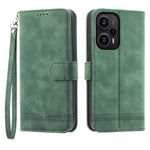 DIERFENG DF-03 for Xiaomi Redmi Note 12 Turbo / Poco F5 5G Leather Wallet Mobile Case Lines Imprinted Stand Cover