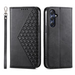 Telefonlæderetui til Samsung Galaxy M54 5G / F54 5G, Imprintet Rhombus Mønsterpung og Stand Cover