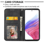 Telefonlæderetui til Samsung Galaxy M54 5G / F54 5G, Imprintet Rhombus Mønsterpung og Stand Cover