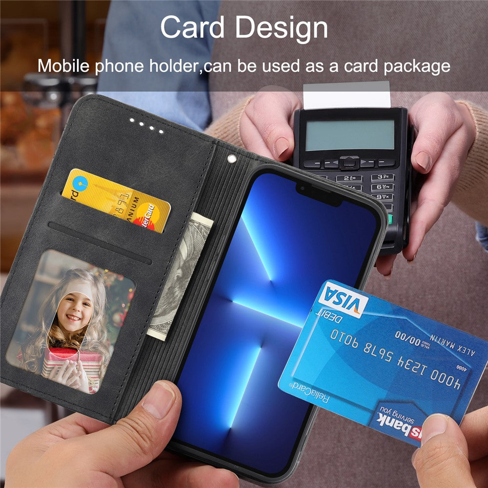 Telefonlæderetui til Samsung Galaxy M54 5G / F54 5G, Imprintet Rhombus Mønsterpung og Stand Cover