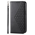 Telefonlæderetui til Samsung Galaxy M54 5G / F54 5G, Imprintet Rhombus Mønsterpung og Stand Cover