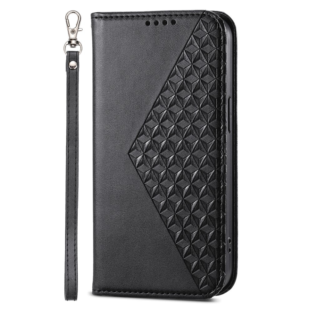 Telefonlæderetui til Samsung Galaxy M54 5G / F54 5G, Imprintet Rhombus Mønsterpung og Stand Cover