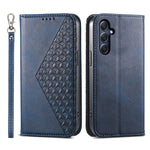 Telefonlæderetui til Samsung Galaxy M54 5G / F54 5G, Imprintet Rhombus Mønsterpung og Stand Cover