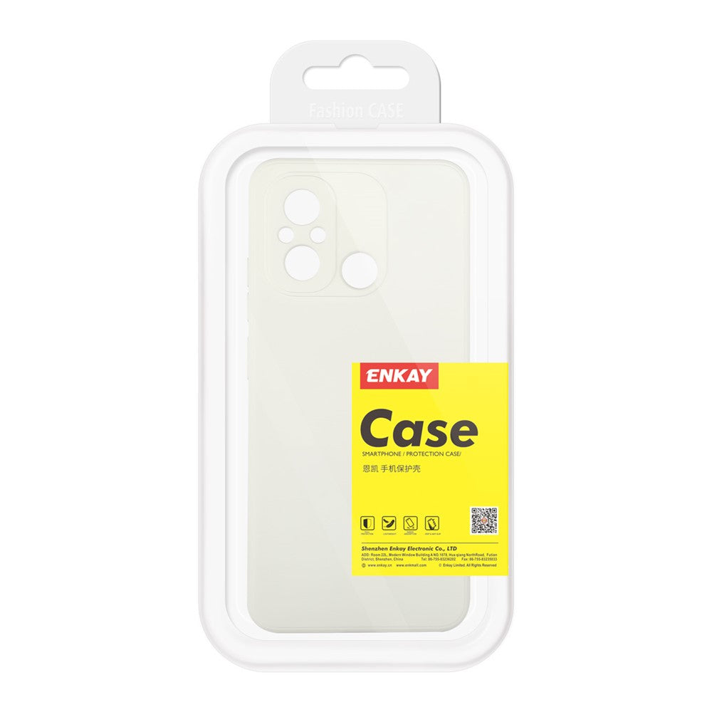 ENKAY HAT PRINCE For Xiaomi Poco C55 4G / Redmi 12C 4G Liquid Silicone Case Straight Edge Camera Protection Phone Cover