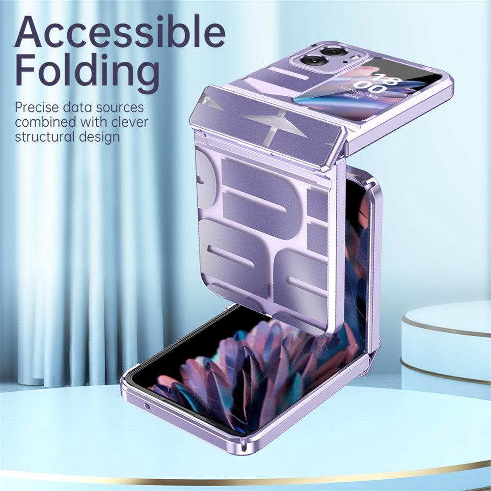 For Oppo Find N2 Flip 5G Shockproof Phone Case Electroplating Hard PC Phone Cover