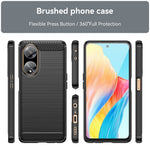 Oppo A1 5G / A98 5G / F23 5G mjukt TPU-mobilskal kolfiberstruktur borstad mobilskal
