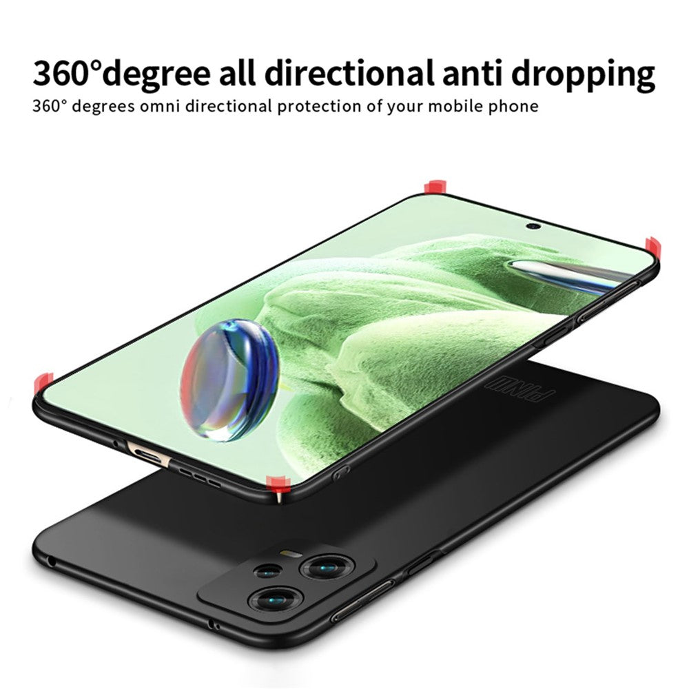 PINWUYO PC Series for Xiaomi Redmi Note 12 5G (Global) Matte PC Phone Case with Magnetic Ring Holder