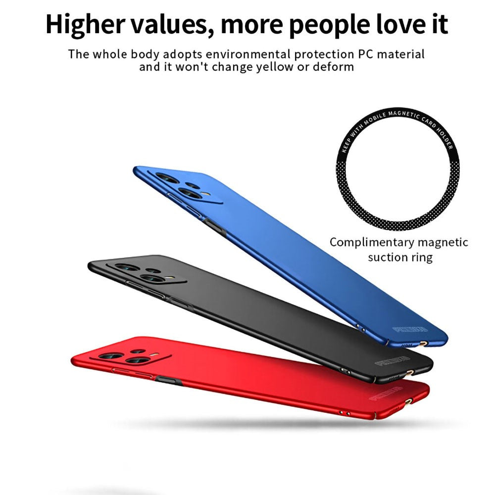 PINWUYO PC Series for Xiaomi Redmi Note 12 Pro+ 5G Phone Case Matte Hard PC Phone Cover with Magnetic Ring Holder