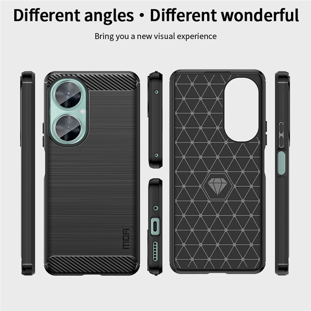 MOFI JK TPU Series-1 för Huawei nova 11i / Maimang 20 Mjukt TPU mobilskal Kolfiber Borstat mobilskydd