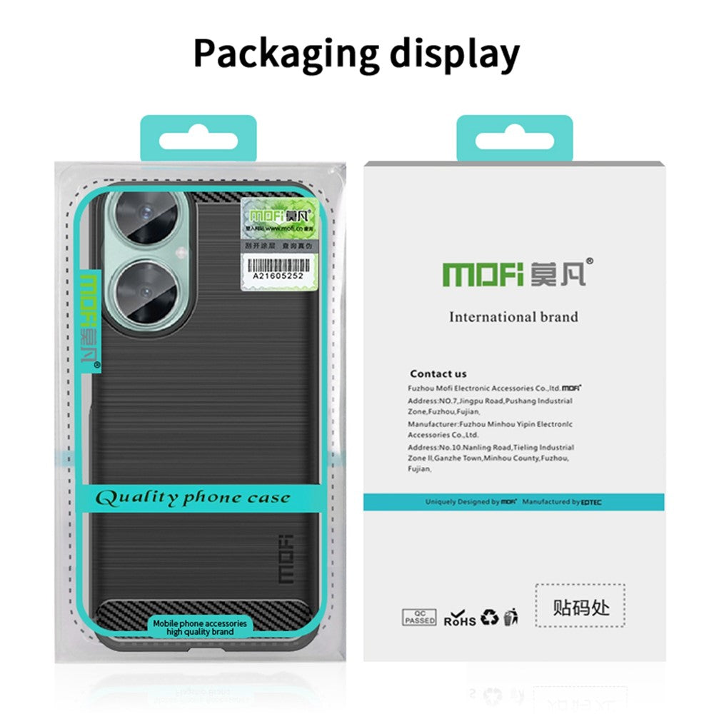 MOFI JK TPU Series-1 för Huawei nova 11i / Maimang 20 Mjukt TPU mobilskal Kolfiber Borstat mobilskydd