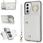 For Samsung Galaxy S21 4G / 5G Kickstand Case Zipper Wallet PU Leather Coated TPU Crossbody Phone Cover