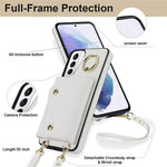 For Samsung Galaxy S21 4G / 5G Kickstand Case Zipper Wallet PU Leather Coated TPU Crossbody Phone Cover