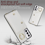 For Samsung Galaxy S21 4G / 5G Kickstand Case Zipper Wallet PU Leather Coated TPU Crossbody Phone Cover
