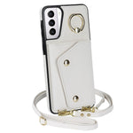 For Samsung Galaxy S21 4G / 5G Kickstand Case Zipper Wallet PU Leather Coated TPU Crossbody Phone Cover