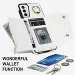 For Samsung Galaxy S21 4G / 5G Kickstand Case Zipper Wallet PU Leather Coated TPU Crossbody Phone Cover