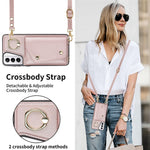 For Samsung Galaxy S21+ 5G Zipper Wallet Ring Kickstand Case PU Leather Coated TPU Phone Cover
