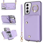 For Samsung Galaxy S21+ 5G Zipper Wallet Ring Kickstand Case PU Leather Coated TPU Phone Cover