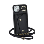 For iPhone 12 mini Leather Coated TPU Phone Kickstand Case Zipper Wallet Crossbody Phone Cover