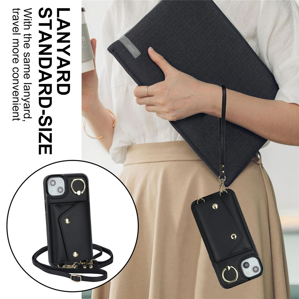 For iPhone 12 mini Leather Coated TPU Phone Kickstand Case Zipper Wallet Crossbody Phone Cover