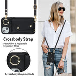 For iPhone 12 mini Leather Coated TPU Phone Kickstand Case Zipper Wallet Crossbody Phone Cover