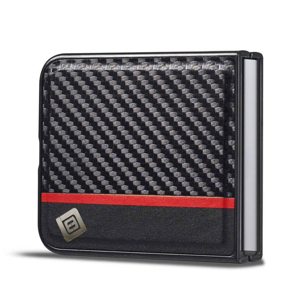 LC.IMEEK Til Samsung Galaxy Z Flip5 5G Telefoncover med Kulfibertekstur PU Læder+PC Stødsikkert Cover
