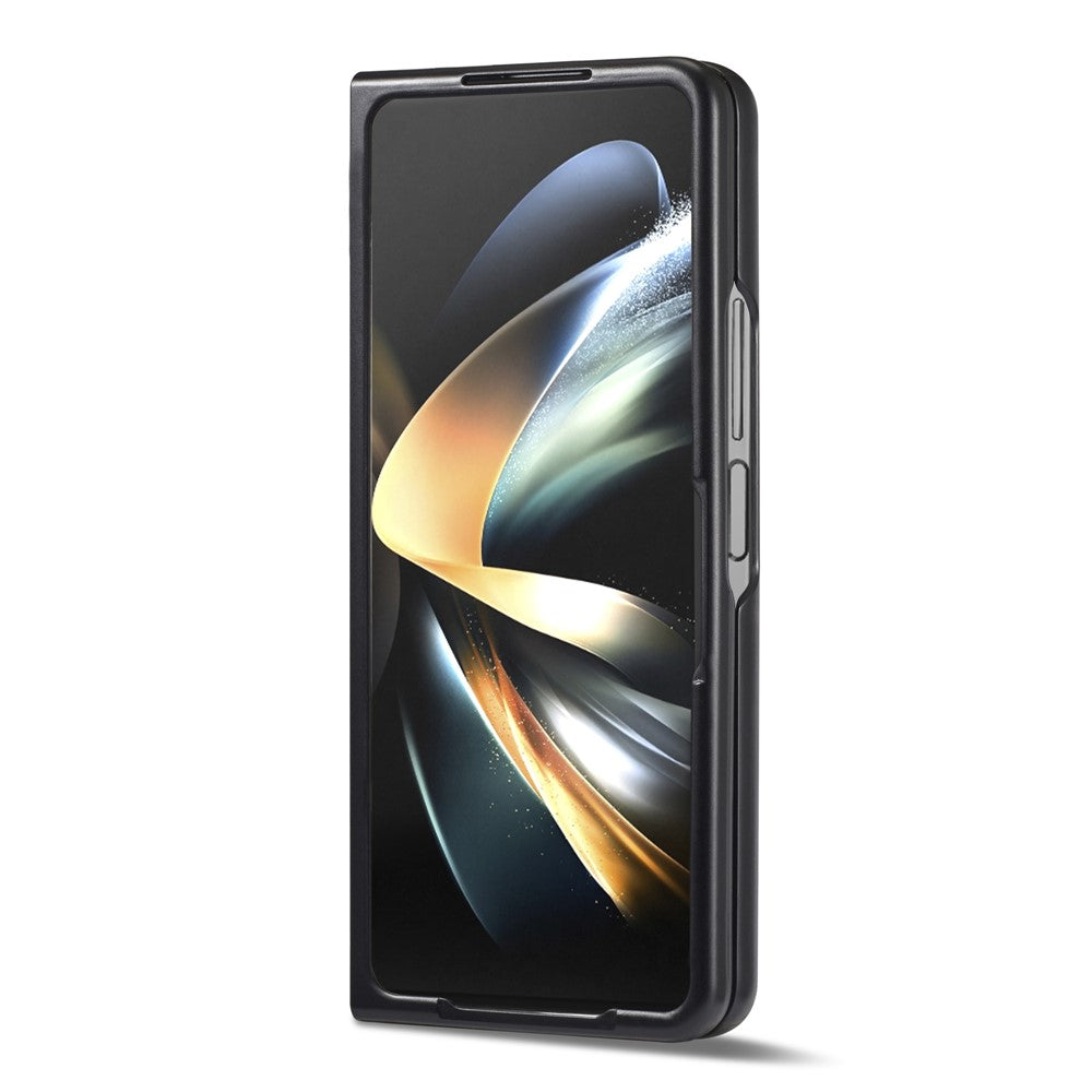 LC.IMEEK For Samsung Galaxy Z Fold5 5G Anti-Scratch Cover PU Leather+PC Carbon Fiber Texture Folding Phone Case