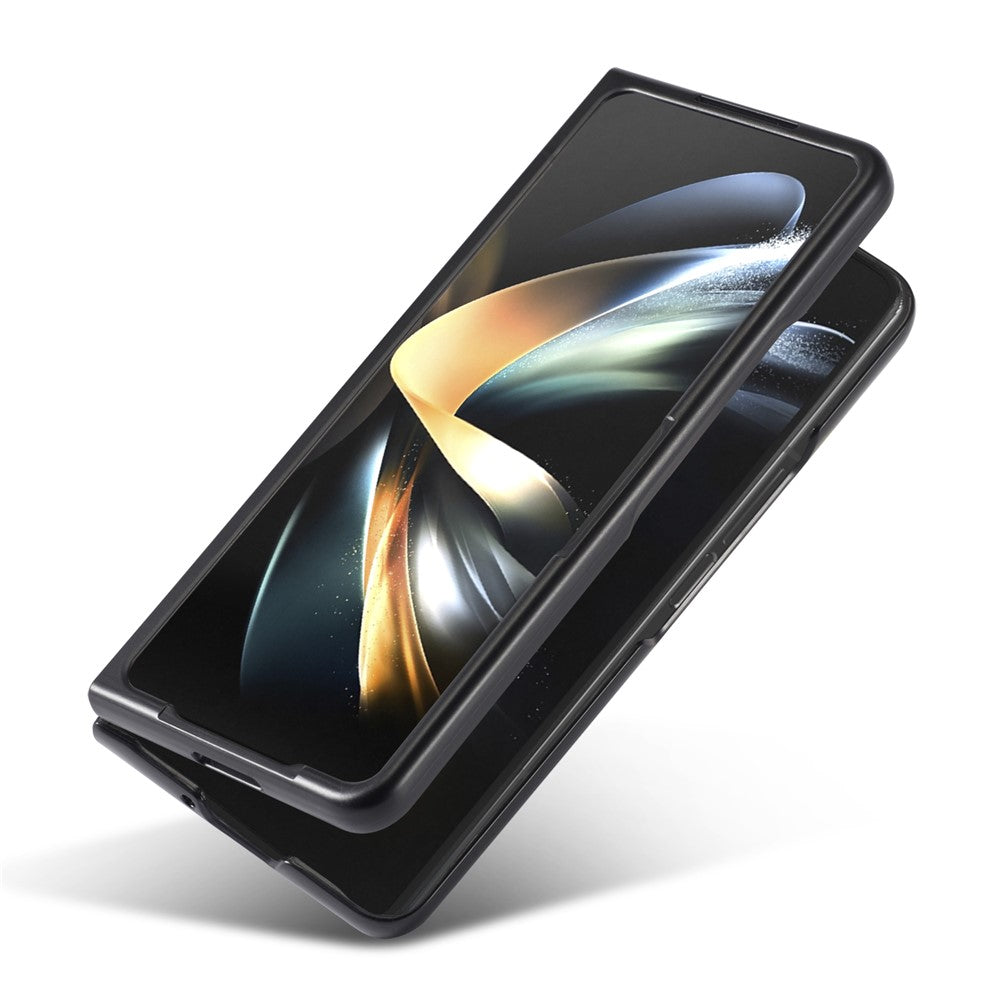 LC.IMEEK For Samsung Galaxy Z Fold5 5G Anti-Scratch Cover PU Leather+PC Carbon Fiber Texture Folding Phone Case