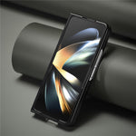 LC.IMEEK For Samsung Galaxy Z Fold5 5G Anti-Scratch Cover PU Leather+PC Carbon Fiber Texture Folding Phone Case
