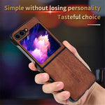 AZNS Til Samsung Galaxy Z Flip5 5G Telefoncover med Præget Mønster PU Læder + Hård PC Tyndt Cover